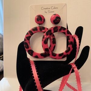 ‎FAUX LEATHER EARRINGS
